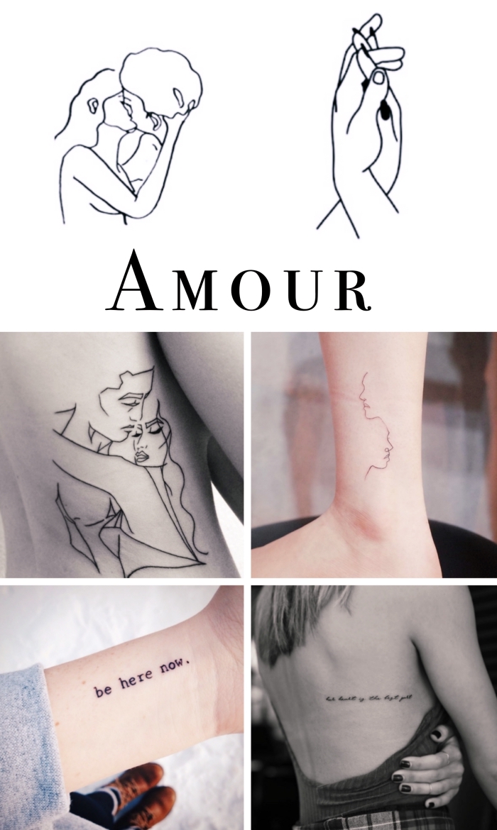 love tattoos, best places to get a tattoo, photo collage, male and female silhouettes