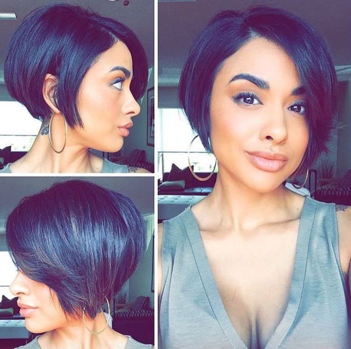 Ladies black cut hairstyles blunt for 20 Long
