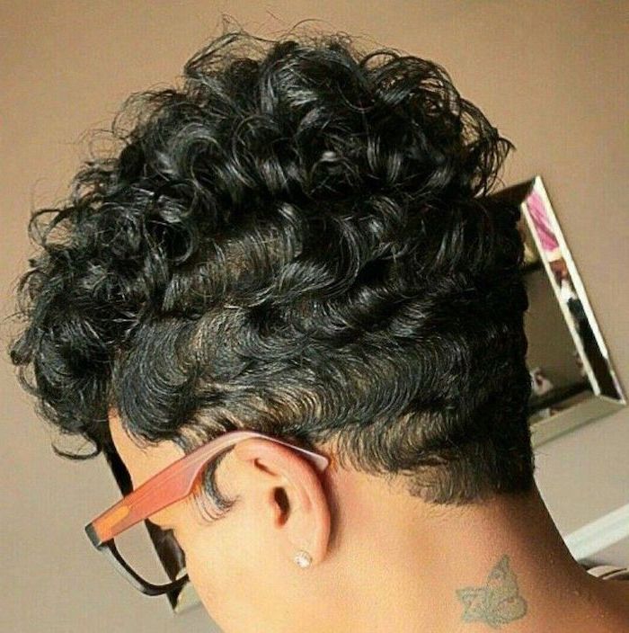 black curly hair, braids for short black hair, butterfly neck tattoo
