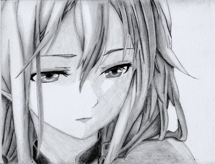girl drawing, how to draw anime eyes, black and white, pencil sketch