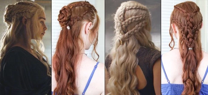 khaleesi braids, daenerys targaryen, game of thrones inspired, braid hairstyles for girls