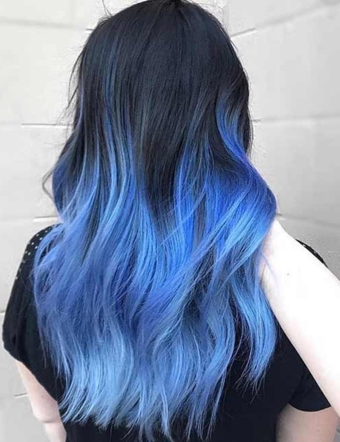 blue ombre hair blonde