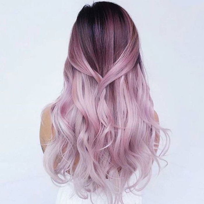 black to light pink ombre