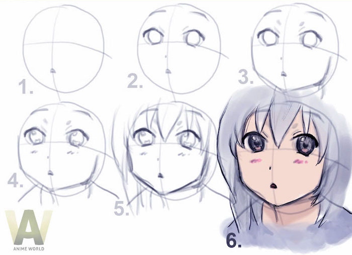 how to draw anime faces step by step