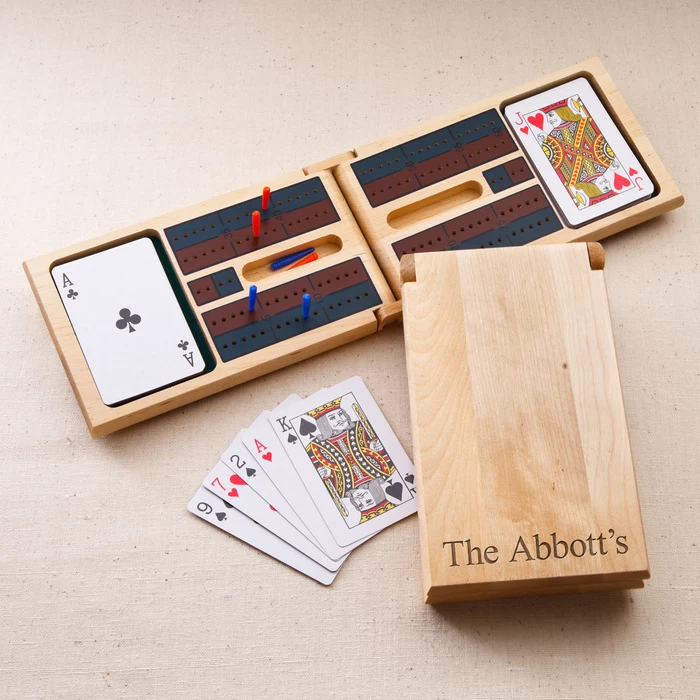 wooden box, personalised groomsmen gifts, with name, deck of cards, playing game
