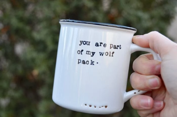 white metal mug, best groomsmen gifts ever, you are part of my wolf pack
