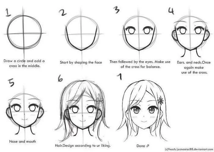 Easy anime drawing - How to draw anime step by step - Easy drawing for  beginners