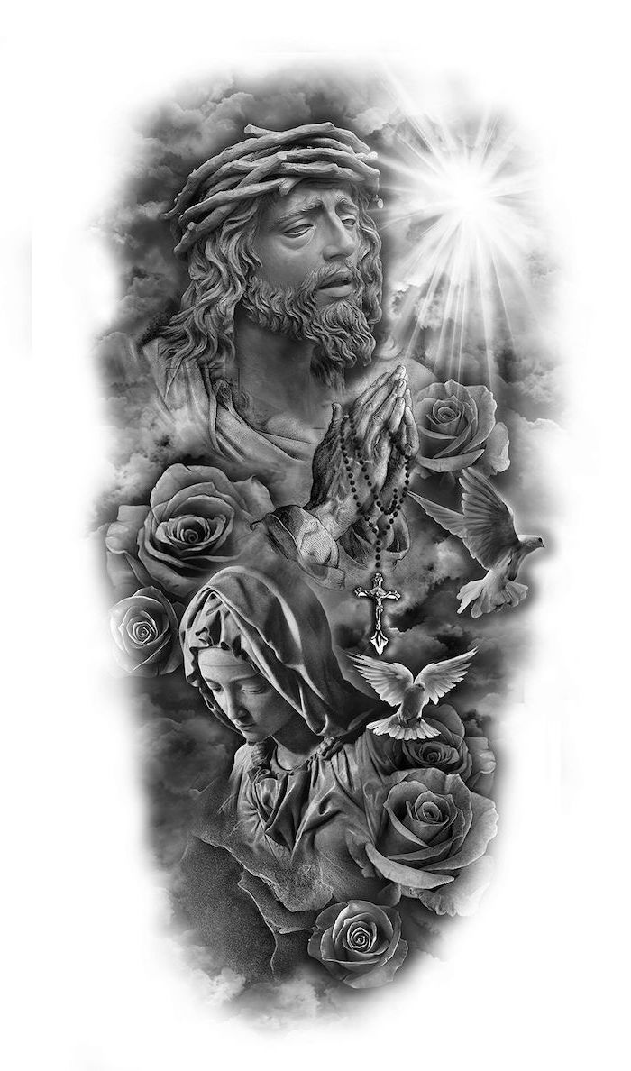 religious half sleeve tattoo designs for men