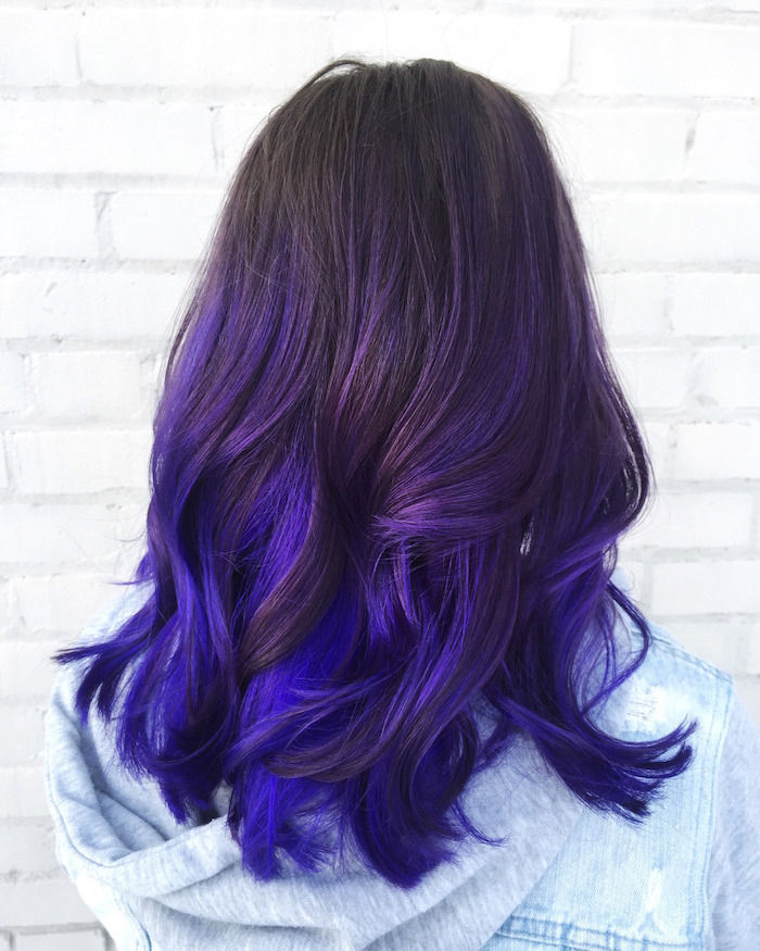 ombre hair brown blue