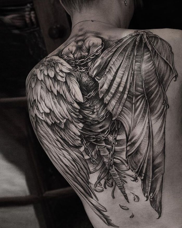 Top 30 Best angel wings tattoo ideas for Men  Women in 2023