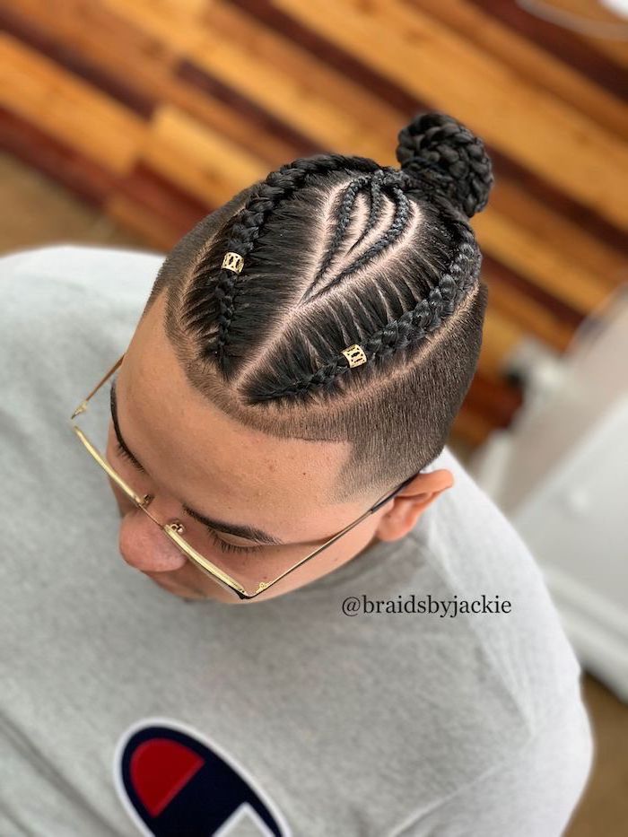 Featured image of post Man Bun Braids With Fade - Man bun with braids fading with oster fast feeds.