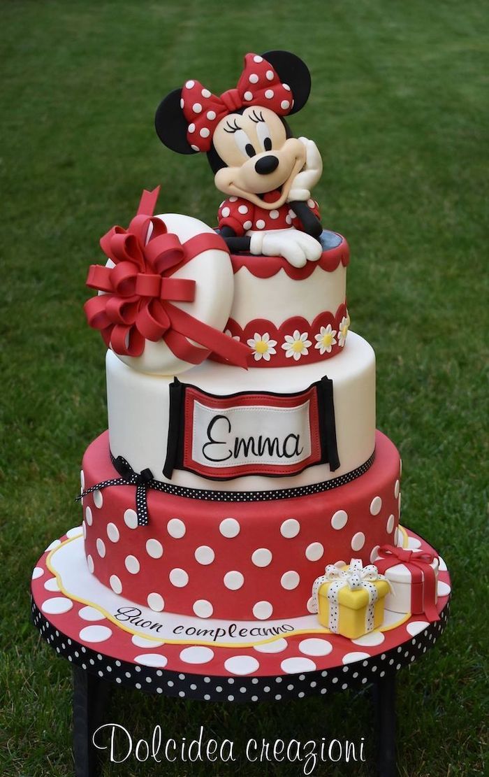 Red Polka Dots Minnie Mouse Cake | Kids customised cake