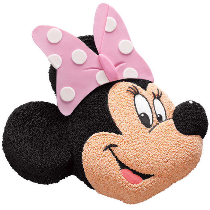 minnie mouse face with pink bow