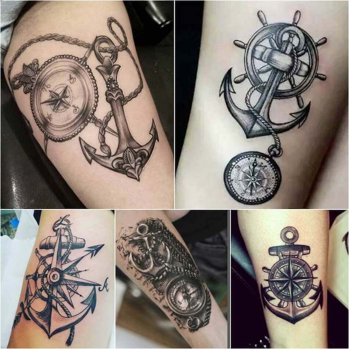 Anchor compass tattoo on the wrist  Tattoogridnet