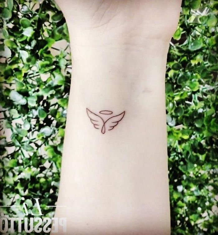 Angel Wings Tattoo on Wrist