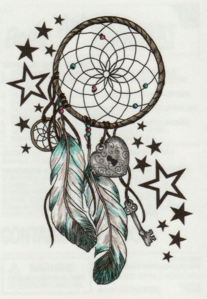 1001 + ideas for a cute and elegant dream catcher tattoo