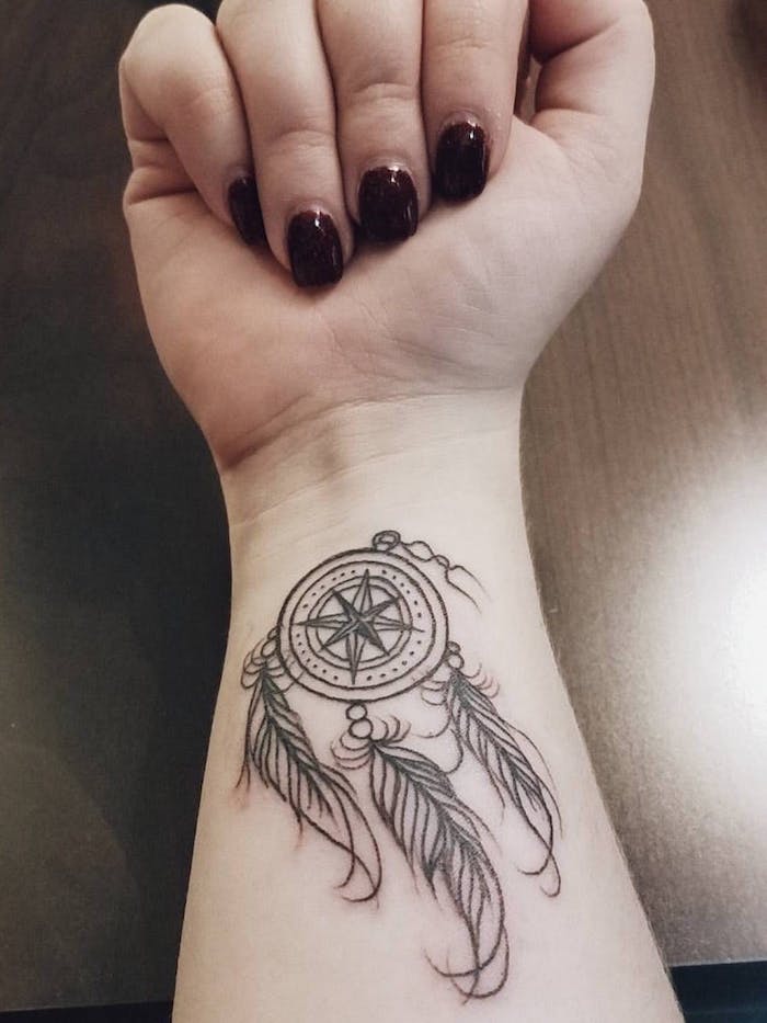 SAVI Temporary Tattoo Stickers Dreamcatcher Compass Directions Design  For Men Women Size 21x11cm  1Pc  Amazonin Beauty