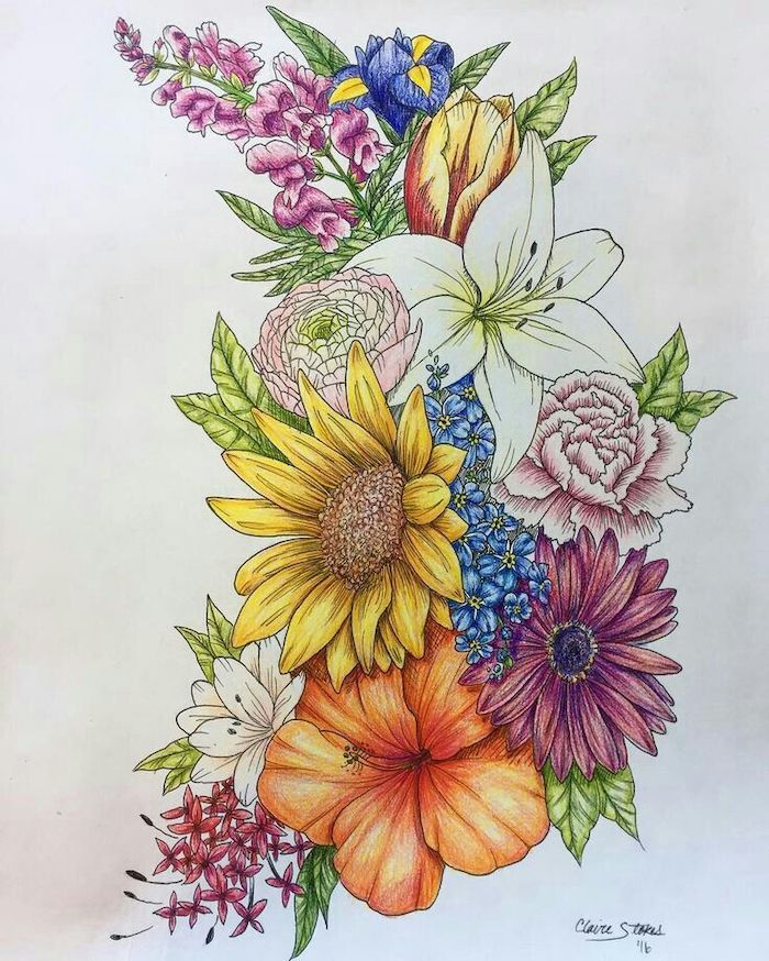 Artistic Blog  learn how to draw with colored pencils How to draw flowers  with colored pencils  a step by step tutorial