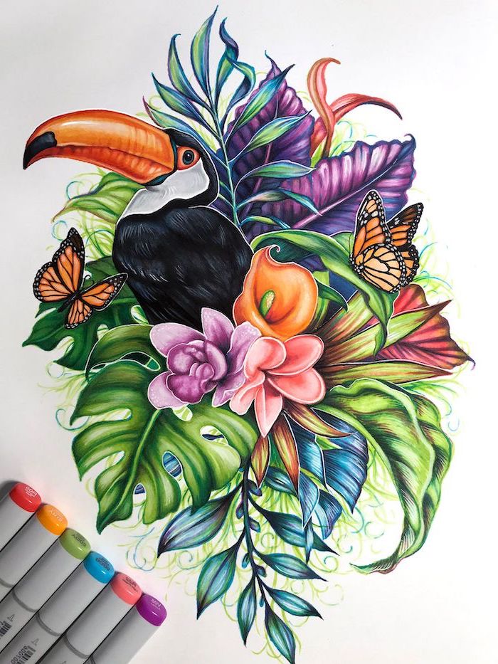 Featured image of post Pencil Drawings Of Flowers And Butterflies With Colours - I love lots of color.