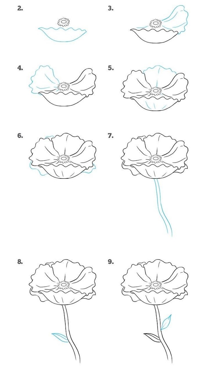 1001 + ideas and tutorials for easy flowers to draw + pictures