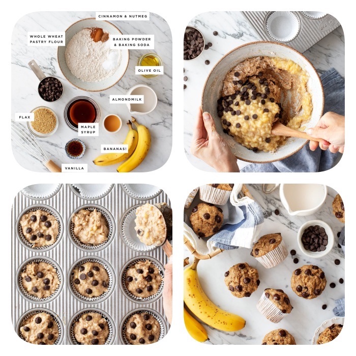 photo collage, ingredients for cookies, tasty chocolate chip cookie, step by step, diy tutorial, cookie dough muffins