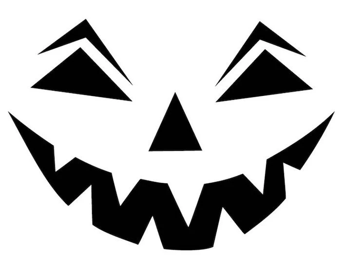 black and white sketch, stencil template, jack o lantern ideas, scary face