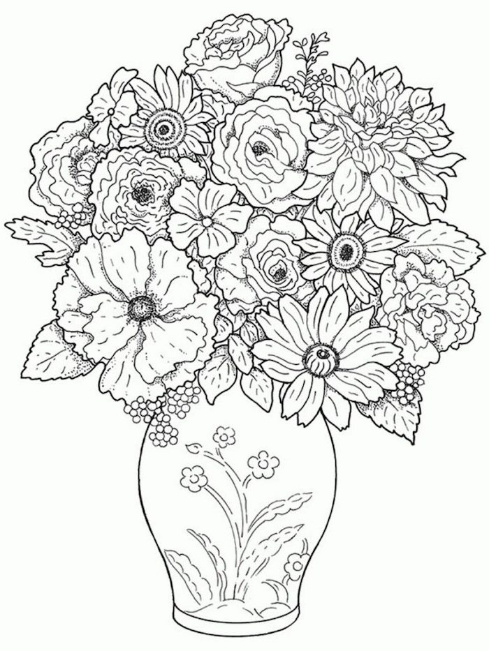 Flower Drawing Images Without Colour - Kolejowy Swiat