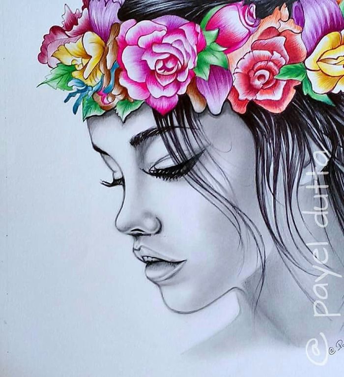 45 Beautiful Flower Drawings and Realistic Color Pencil Drawings