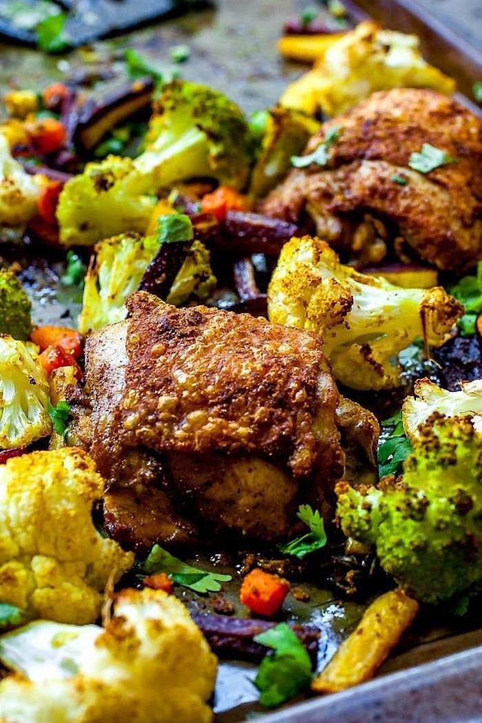 weight loss meal plan, chicken with vegetables, cauliflower and broccoli, carrots and cabbage