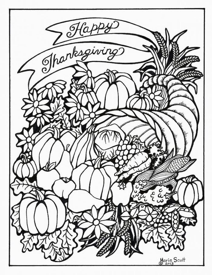 happy thanksgiving coloring pages printable