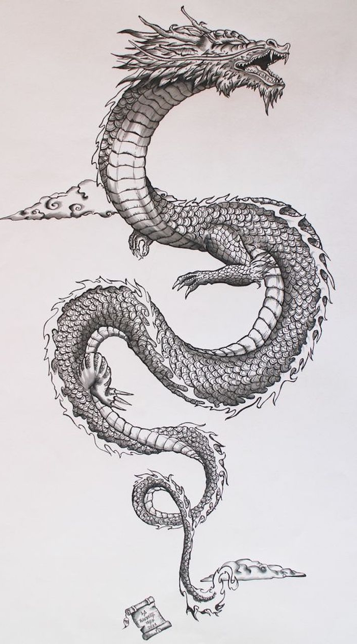 dragon drawing tattoo