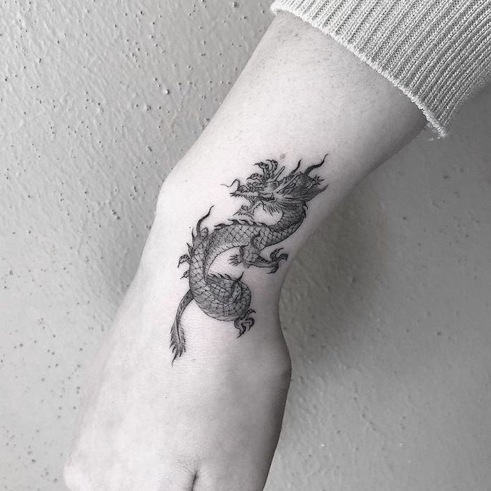 Japanese style black dragon tattoo on the right  Official Tumblr page  for Tattoofilter for Men and Women