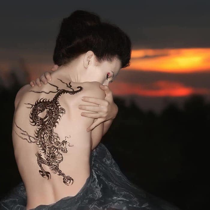 dragon tattoo back girl