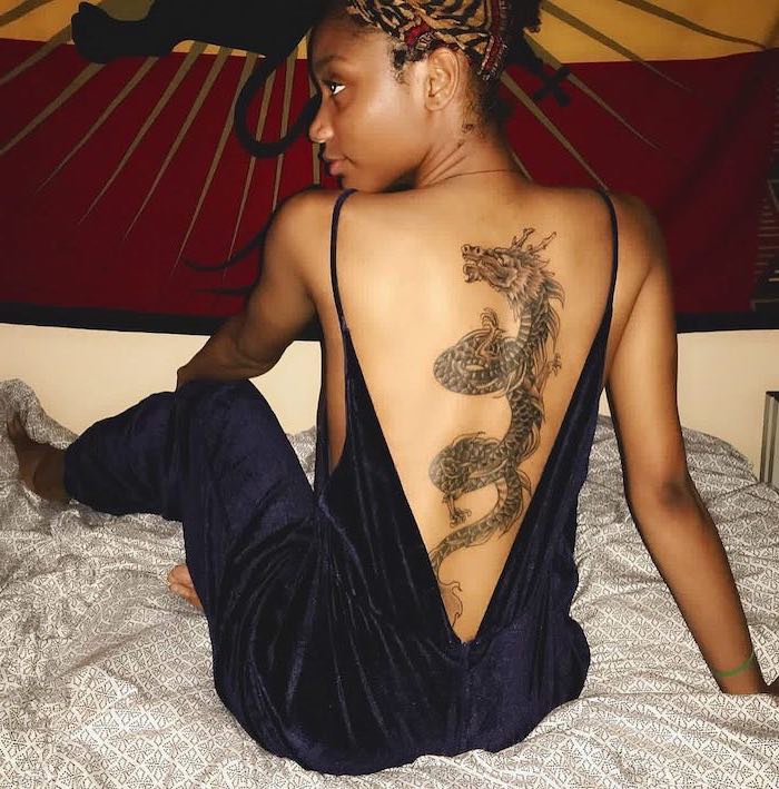 dragon tattoo back girl