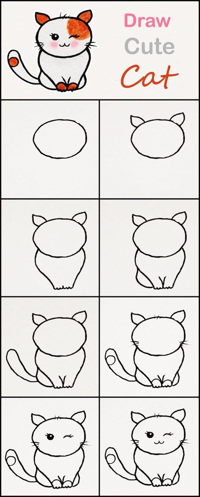 easy cute drawings step by step