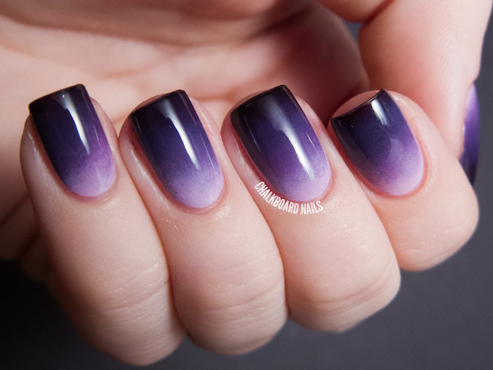 Black and Purple Ombre Nails - wide 10