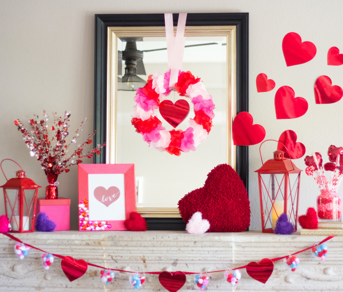 3-D Heart Paper Garlands - Easy DIY Valentine Decorations - Miss Bizi Bee