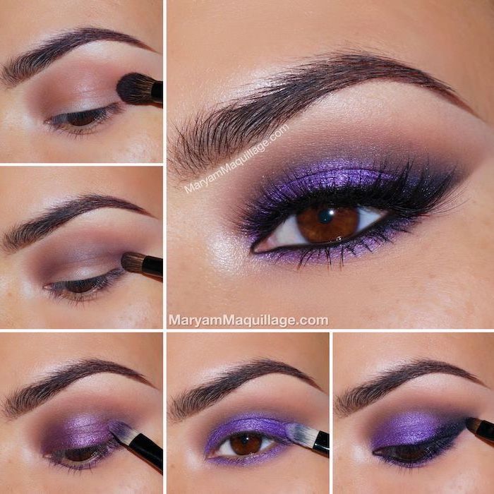 purple eyeshadow looks step by step