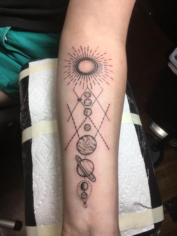 solar system tattoos arm