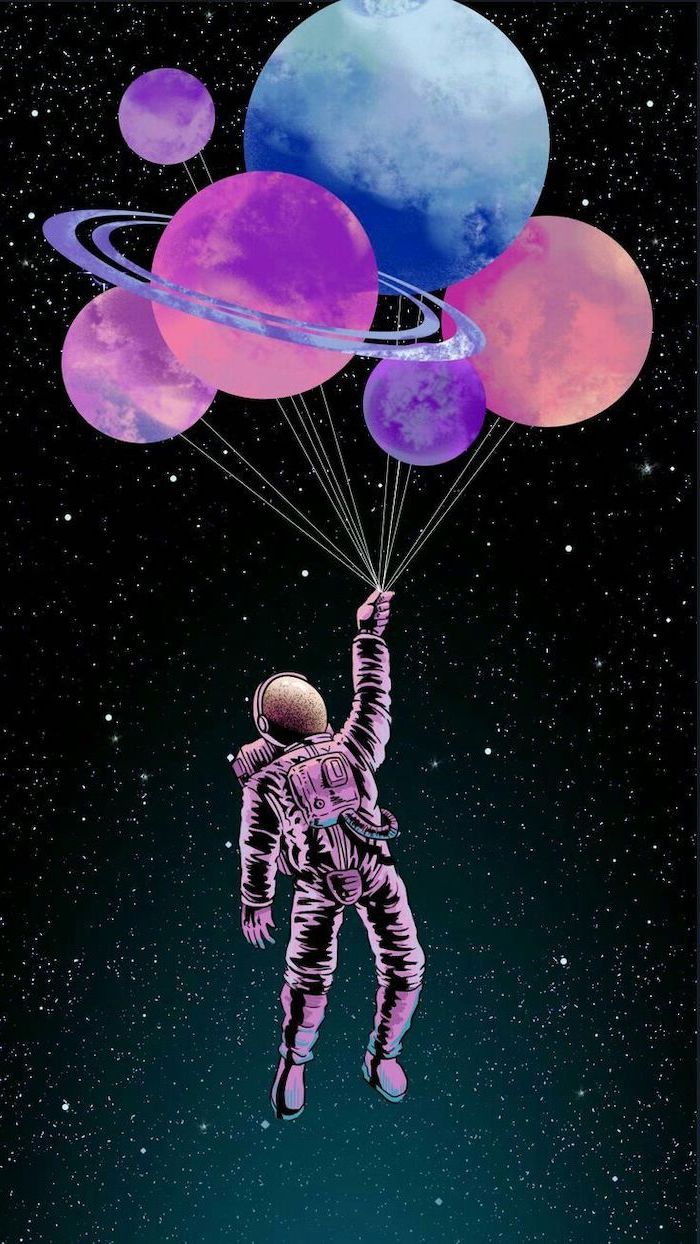 space wallpaper phone cartoon