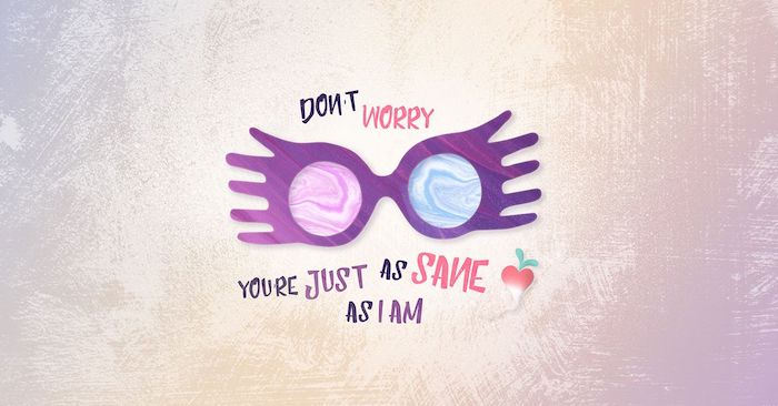 don't worry you're just as sane as i am, luna lovegood quote, harry potter phone wallpaper, colorful background