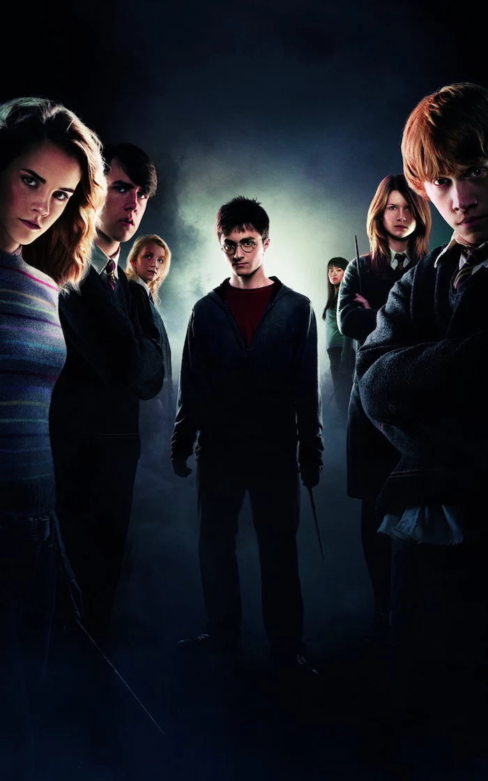 harry potter wallpaper hd, order of the phoenix movie poster, harry ron and hermione, neville luna ginny and cho