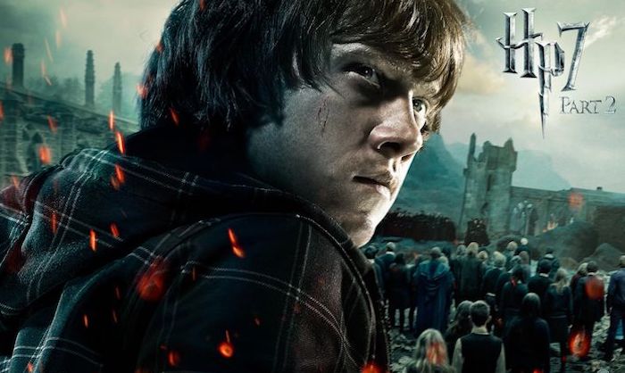 rupert grint as ron weasley, harry potter background iphone, deathly hallows part two movie poster
