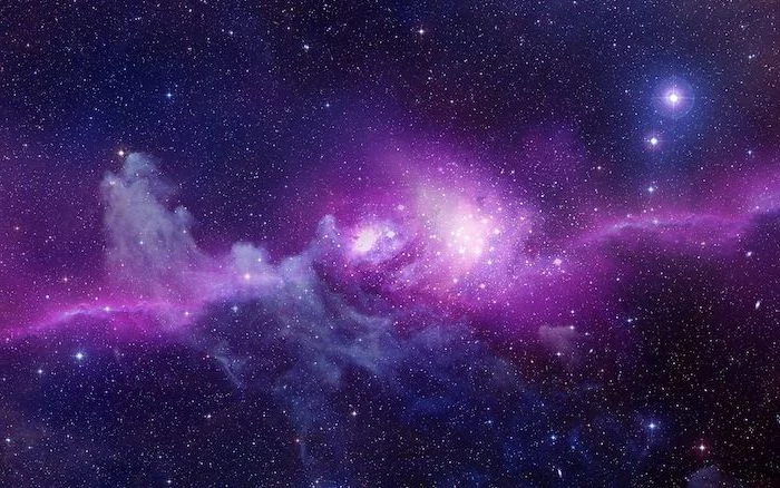 purple galaxy background, sky filled with stars, galaxy in pink and purple