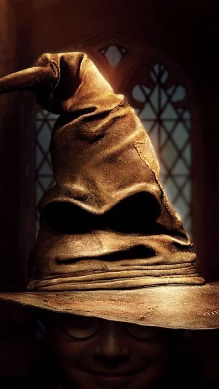 still of the sorting hat on harry's head, cute harry potter wallpaper, window in the background