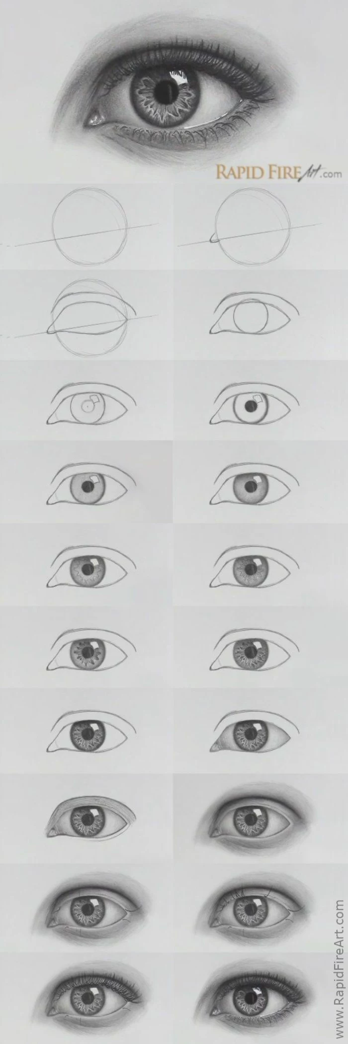photo collage of step by step diy tutorial, how to draw closed eyes, black pencil sketch on white background