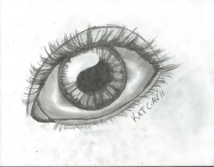 black pencil sketch on white background, pictures of eyes to draw, eye with long lashes