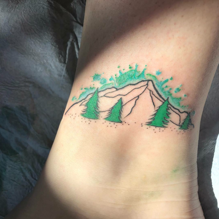 Small Mountain Tattoo On Wrist