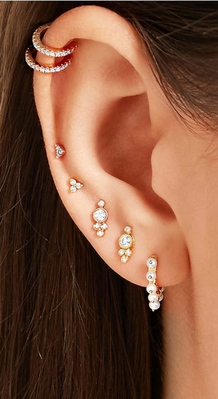 double hoop cartilage earring