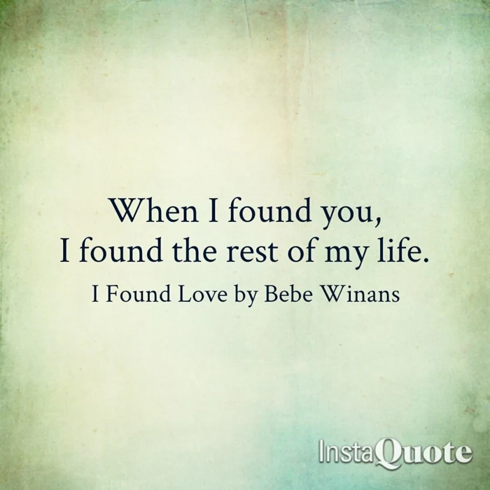 when i founf you i found the rest of my life, i found love, song by bebe winans, wedding songs